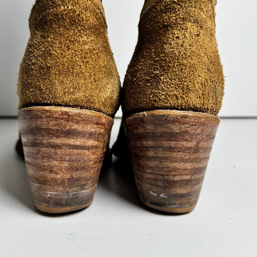 Miss Capezio Western Cowboy Boots Womens 7M Brown Suede Leather USA Vintage Boho - Picture 5 of 14